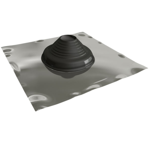 CLEARANCE - Seldek Low Temperature Tile Pipe Flashing - Aluminium Base - Black EPDM Cone - 160-300mm Diameter - SDA103B