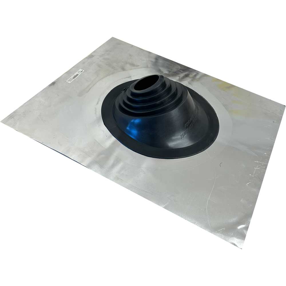 Chimsoc Low Temperature Pitched Tile Pipe Flashing - Aluminium Base - Black EPDM Cone - 80-200mm Diameter - 12-1-TILE