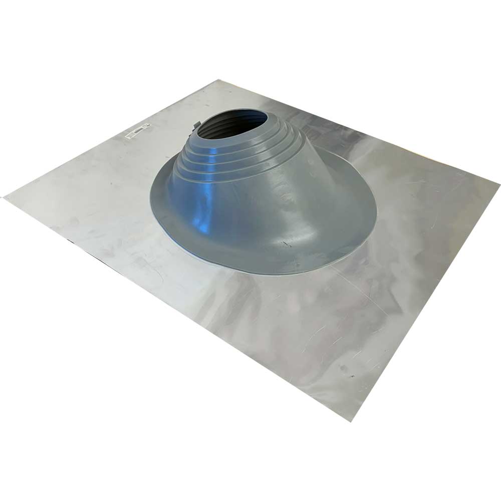 Chimsoc High Temperature Pitched Tile Pipe Flashing - Aluminium Base - Grey SILICONE Cone - 175-275mm Diameter - 12-2-TILEHT