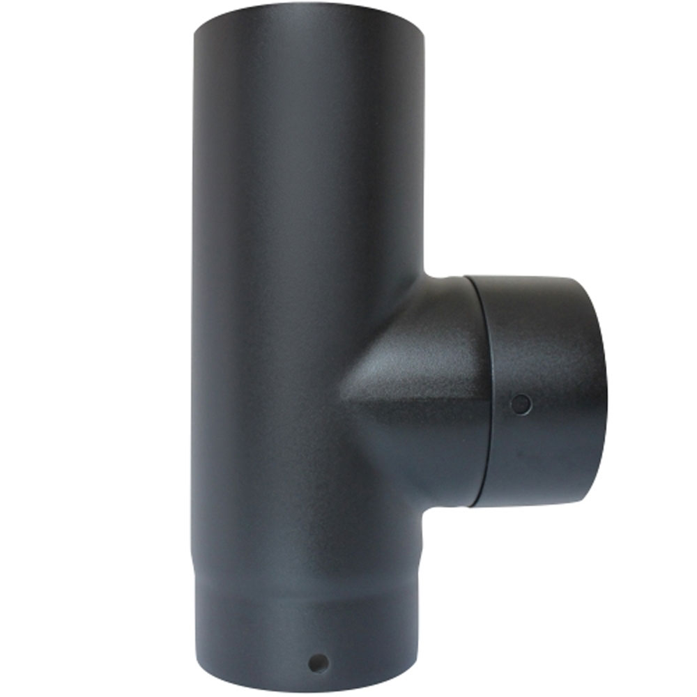 CLEARANCE - Vit Smooth Stove Pipe - 100mm - 90 Degree Tee and Cap